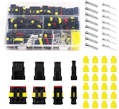 HUAZIZ 20 Set Wasserdicht Schnellverbinder, Kabel Steckverbinder Stecker,1/2/3/4 Polig Stecker Wasserdicht Steckverbinder ，Auto Elektrischer Anschluss Stecker,für LKW Auto Kayak Boote Roller Motorrad