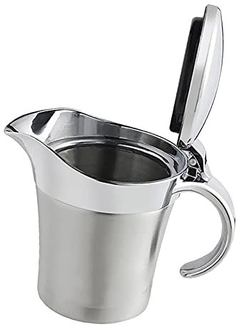 moisture Sauce Boat Gravy Bowl Stainless Steel Gravy Boat With Lid, Sauce Tank Boat, Double-layer Thermal Insulation Gravy Boat, Very Suitable for Family Dinner Gravy Boat (Size : 750ml)