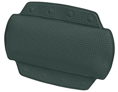Spirella - Cojín para bañera Alaska Verde Oscuro con 8 ventosas antibacterianas - Antideslizante Lavable - 23 x 32 cm