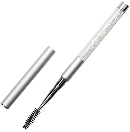 SKYPIA Eyelashes Comb Curlers Makeup Brush Mascara Brush Make Up Wands Eyebrow Brush with Cap Travel Accessories (WHITE)…