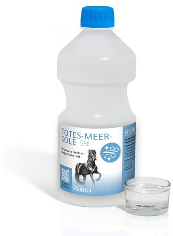 STRÖH Totes Meer Sole 5% Inhalation - Für Großrauminhalation - 1L | Regeneration der Atemwege beim Pferd - Bei Atemwegsproblemen, Allergie & Ekzeme - Reich an Magnesium Salz - Made in Germany