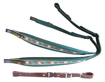 Generisch Steirische Harmonika Riemen – Edelweiss Grün mit Rückenverbinder – gepolsterte, verstellbare Trageriemen – bequeme Schultergurte – hochwertiges Zubehör für Tracht, Volksmusik & Auftritt
