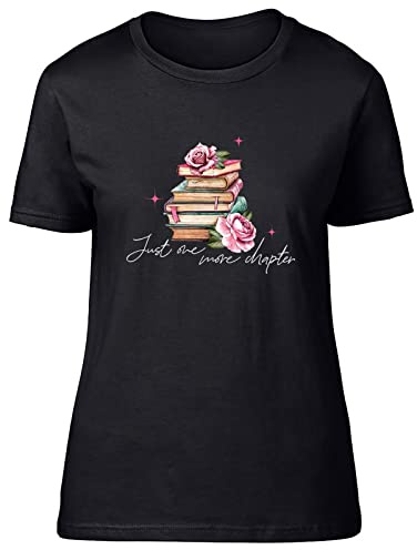Shopagift World Book Day Womens T-Shirt Just One More Chapter Ladies Tee Gift Black