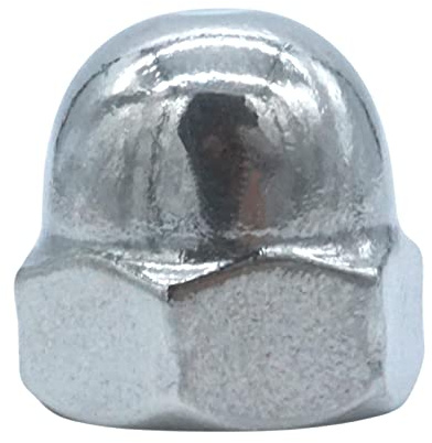 EZOTec - 8 Stück Hutmuttern hohe Form M10 DIN 1587 - Edelstahl V2A A2 - Schlüsselweite (SW) 17