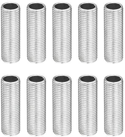 YOKIVE 10 Paquete Lámpara Tubo Boquilla, 3cm Longitud M10 Completo Roscado 1mm Paso Galvanizada Tubería Lámpara Reparación Piezas, Excelente para Luz Accesorios