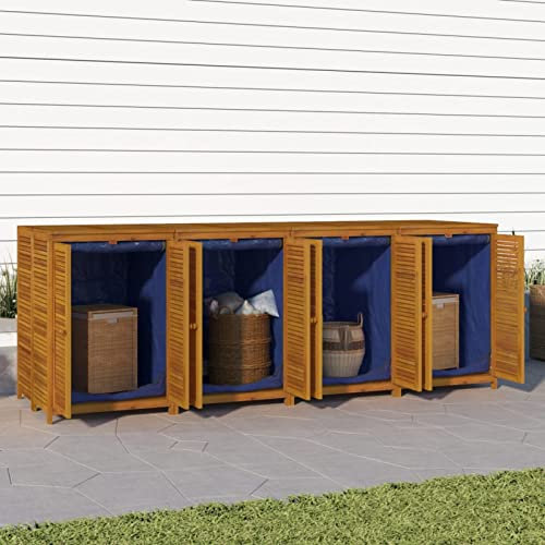 CIADAZ Gartenbox, Kissenbox Outdoor WassBerdicht, Auflagenbox, Aufbewahrungsbox, Terrassenschrank, Gartentruhe, Gartenkiste, Garten Aufbewahrung, 280x87x104 cm Massivholz Akazie