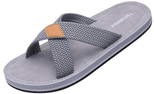 Harssidanzar Mäns Cross sandaler sandaler bekväma och lätta sommarsandaler för snabb torkning inomhus och utomhus KM229EU,Grå,storlek 44