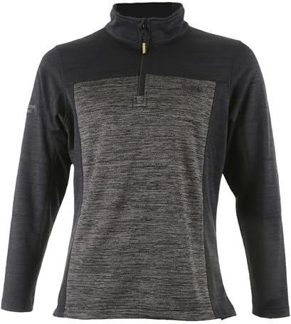 DEWALT Charlotte Ladies Quarter Zip Jumper, Women's Fleece Work Sweatshirt, Funnel Neck Collar, Stretch Fabric, Flatlock Seam, UK Size 14 Grey/Black