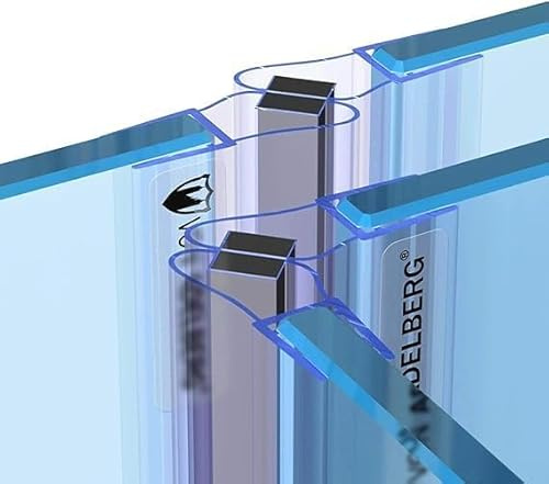 Magnetdichtung für Duschtüren Set I 200cm Magnetduschdichtung 90 Grad I Duschdichtung Magnet 6 bis 8mm Glastür I Eckdusche Ersatzdichtung (190 cm)