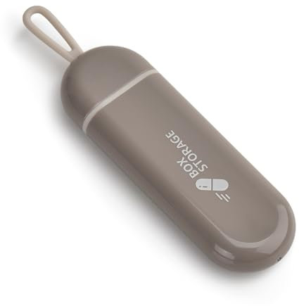 Tablettenbox Pillendose，Pillendose klein für unterwegs，Pillenbox für Vitamine, Medikamente, Pillen, Gute Dichtleistung, Erhaltung der medizinischen Eigenschaften. (Grauweiß)