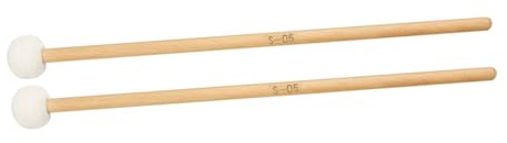 ibasenice 1 Pair Felt Head Drum Sticks Mallets with Solid Wood Handle Soft Percussion Mallet Drumsticks for Rich Sound and Good Percussion Accessories Suitable for Professionals and Students