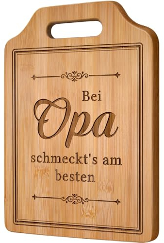 Giftasy Geschenke für Opa - Graviertes Bambus Schneidebrett, Opa Geschenk Geburtstag, Opa Geschenk, bester Opa Geschenk, Opa Geschenk Weihnachten