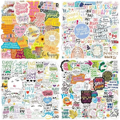Motivational Sticker, 200 PCS Scrapbook Sticker for Adults Teens Kids, Vinyl Waterproof Quote Stickers for Journaling Water Bottles Laptop, Vision Board Reward Stickers for Teachers Students Staff