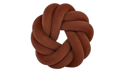 TISECO Home Studio - Kissen (gefüllt) Knot - Samt - Knotenkissen - 30x30x7cm - Braun