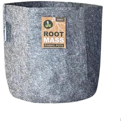 Growcery 5 Pack Fabric Plant Growing Bags, 8L, 12L, 16L, 20L Nonwoven Fabric Breathable Grow Bags Heavy Duty Thickened Root Aeration Garden Pots, for Flowers and Vegetables (8L)