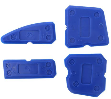 CENPEK Kit di Strumenti per calafataggio in Silicone per Lisciare Giunti da 4 Pezzi Blu - Set di raschietti in Silicone Professionali e spatole per Giunti Perfetti in Applicazioni in Silicone