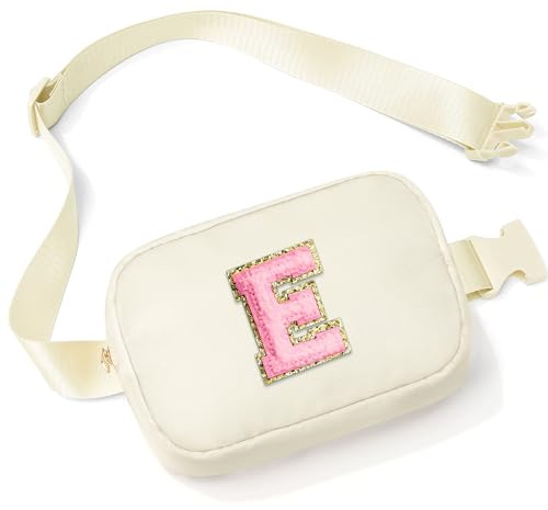 Parima Bauchtasche Damen Mädchen - Buchstaben Bauchtasche Umhängetaschen Damen Personalisierte Gürteltasche Geschenke für Mädchen Kinder Geburtstagsgeschenk für Frauen Gürteltasche mit Buchstaben E