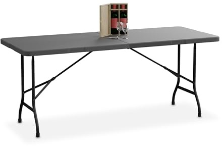 Relaxdays Gartentisch, klappbar, HBT 72 x 180 x 74 cm, Kunststoff, Stahl, wetterfest, 8 Personen, Campingtisch, Farbwahl