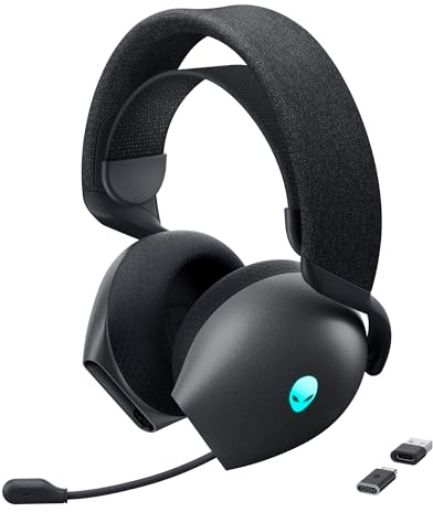 Alienware Wireless Gaming Headset, Active Noise Canceling | 2.4GHz Wireless, Dolby Atmos, Hi-Res Audio, 20Hz–40kHz Frequency, 32 Ohm Impedance, Dark Side of the Moon