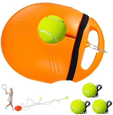 Tennis Trainer Set With Training Ball Kit for Outdoor Activities - Perfect for Beginners, Children and Adults (Orange B)