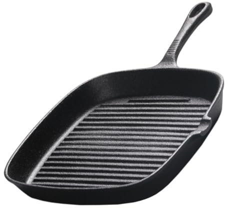 ABOOFAN Sartén Cuadrada Antiadherente de Hierro Fundido para Freír Sartén de Hierro sin Revestimiento Fácil de Limpiar * Cm Mango 13 Cm Altura 4 Cm