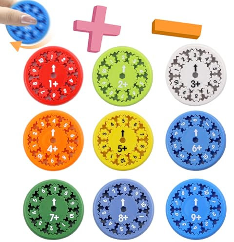DGMI Mathe Fidget Spinners, Mathe Spinner, Mathe Fidget Spinner Additions Subtraktions, Rechenwirbel - Montessori Fidget Spinner für Interaktives Lernen, Lernspielzeug Fidgetspinner für Kinder