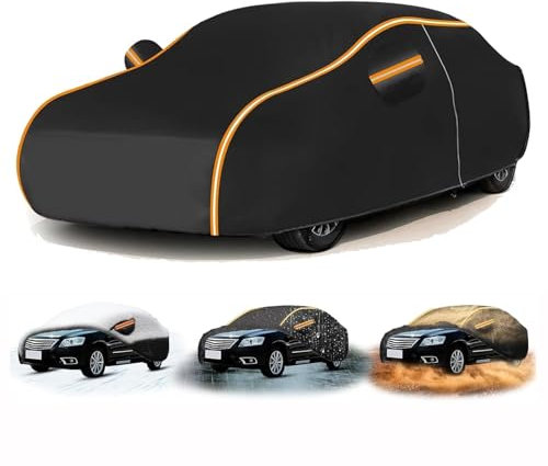 Autoabdeckung Vollgarage für Volkswagen Touran 2 2015-2020(452,7x182,9x165,9cm),Sonnenschutz, Regenschutz, UV-Schutz, Vier Jahreszeiten, Umweltschutz, Schwarz
