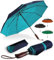 ENGLISH SUMMER Luxury Windproof Umbrella for Rain & Sun: Strong, Automatic, Extra Large Canopy, Vented, Portable Folding, Quality, Real Wooden Handle (Navy & Coastal Blue)