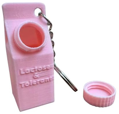 DSOUWEH Porte-clés pratique en carton de lait pour garder les pilules en sécurité et toute sécurité, ce qui constitue une façon amusante de transporter, rose