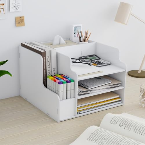 PUNCIA 3-Tier Office White Letter Tray Desk Tidy Organiser