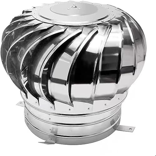 Cappuccio rotante per comignolo, Ventilatore a turbina for tetto con cappuccio for camino in acciaio inossidabile 304 for soffitta, fattoria, diverse dimensioni(400mm(15.7inch))