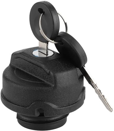 Tankdeckel, schwarz, ABS, Benzin, abschließbarer Deckel, kompatibel mit Käfer, mit 2 Schlüsseln