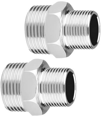 2 Stk Edelstahl Doppelnippel 1/2 Zoll AG x 3/8 Zoll AG,Reduzierstück 1/2 Auf 3/8 Außengewinde,Reduzierstück,Reduzierung,Reduziernippel verbinder Adapter,Flexschlauch Wasserleitung für Rohre,Wasser
