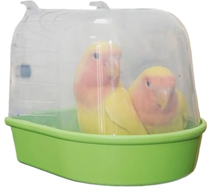 dzqad Vogelbad Für Den Käfig, Herausziehbare Transparente Futterbox, Externer Vogelfutterautomat, Für Haustiere Volieren Finken Mönchssittiche Innenbereich Außenbereich Innen Zuhause Garten