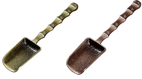 SEWACC Juego de 2 Cucharas de Té Aleación de Cobre Cuchara Medidora para Té Kung Fu Colores Surtidos Azul y Rojo Accesorios para Oficina