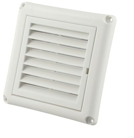 Cubierta de ventilación para secadora de 4 pulgadas, rejilla de aire de escape de plástico ABS con pantalla de malla para HVAC, cocina, baño, uso al aire libre, color blanco