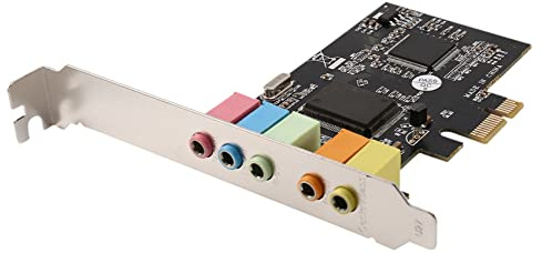 Aniyaa PCIe Sound Card PCI-E X1 CMI8738 Chip 32/64 Bit Sound Card Stereo 5.1 Channel Desktop Built-in Sound Card for PC
