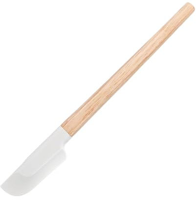 Spatules De Cuisine - Raclette avec Manche en Bois de 23 cm Qualité Alimentaire,Spatule Longue En Silicone Pour Patisserie - Pour Gâteau Salade Beurre Confiture Maison Restaurant Boulangerie