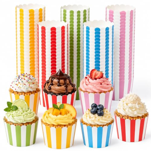160 Stück Cupcake Förmchen, Muffinförmchen Papier Bunt, Mini Muffins Papierförmchen, Muffin Papierförmchen für Geburtstage Hochzeiten Partys Backen Kuchen, Muffins und Eiscreme Dekorationen