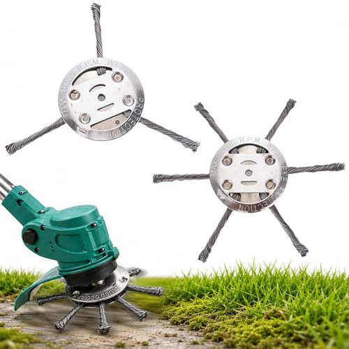 Cabezal De Desbrozadora Voltriox, Cabezal De Desbrozadora De 6 Pulgadas con Cable De Acero, Cabezals Universal De Acero Macizo para Desbrozadoras, Accesorio para Eliminar Musgo, Maleza (3+6cabezas)