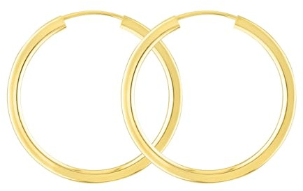 EDELIND Creolen Gold 333 585 Echtgold 30mm Ohrringe für Damen 8 14 K Gelbgold Hoop Earrings Breite 2,5 mm Ohrschmuck Frauen Mädchen mit Schmuck Geschenkbox