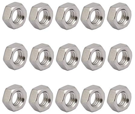 sourcing map 15 piezas Tuerca izquierda hexagonales de M5 x 0, 8 mm | de paso métrico del rosca de acero inoxidable de 201