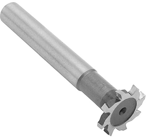 Utoolmart 6 cannelures de 25 mm de diamètre en forme de T pour bois - 12 mm de profondeur de coupe HSS-AL - Outil de travail du bois à tige droite pour panneaux de particules et contreplaqué - 1 pièce