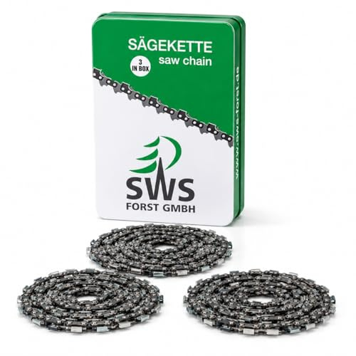 SWS Forst GmbH Sägekette 3/8 1,1 mm, 30 cm (3 Stück) - 45 Treibglieder - Kettensägekette - Ersatzkette