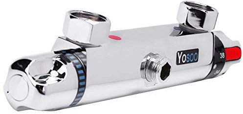 Miscelatore Termostatico per Doccia, Moderno Miscelatore Termostatico per Doccia Cromato, Valvola di Ricambio per Valvola di Ricambio, Accessorio per il Bagno di Casa