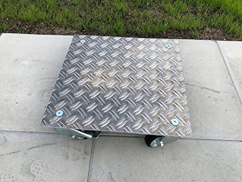 Pflanzenroller AluRiffelblech Q280 bis280kg Blumenroller Untersetzer Quadrat Indoor Outdoor (Riffel5/6,5-280-750x750)