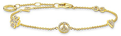 THOMAS SABO Armband mit Symbole gold 925 Sterlingsilber, 750 Gelbgold Vergoldung