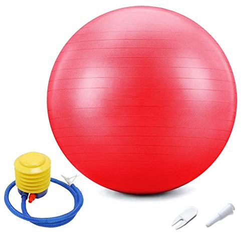 Gymnastikball Yoga Pilates Ball, 45-95cm Balance, Stabilität, Training Physiotherapie Geburtsball Für Yoga, Anti-Burst Gymnastikball, Fitnessstudio, Hausgeschenk Luftpumpe (Red,95cm/37.40in)