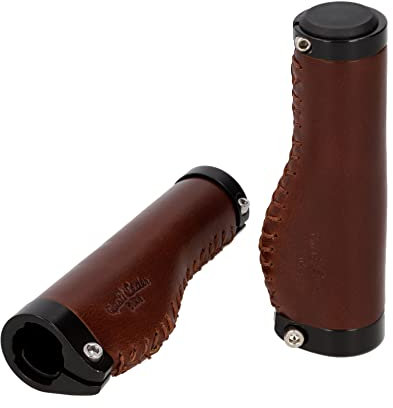 Gusti Leder Fahrradgriffe Phil A. – Ergonomische Lenkergriffe 22 mm Retro Vintage Design, Komfort Griff für Fahrrad, MTB, Citybike, Langlebig, Passend für Drehgriffschaltung