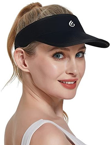 Gisdanchz Visor Cap Damen Herren, Sports Visors, Running Golf Tennis Cap, Sonnenschild, Schwarz/Weiß, M